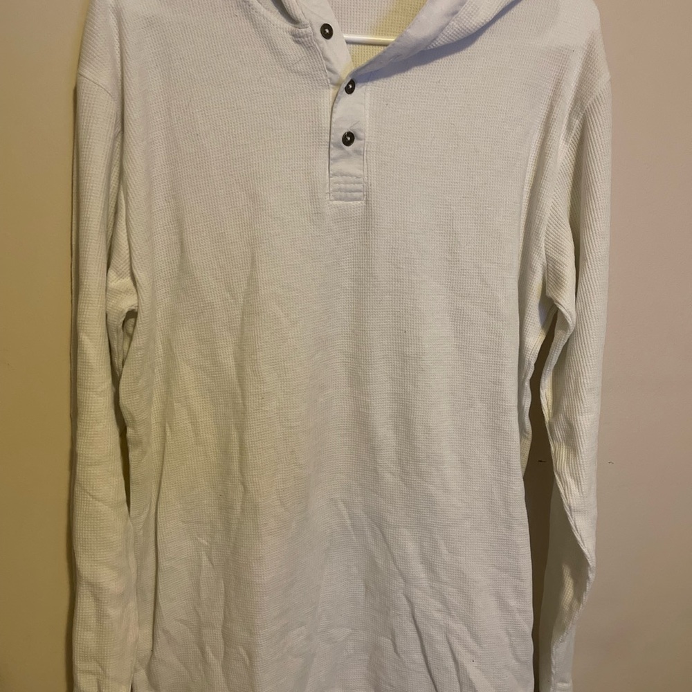 Fashion Nova Men's Cream Hooded Sweatshirt
